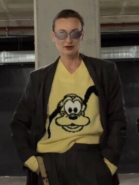 NWOT Harry Lambert for Zara x Disney Pluto wool intarsia knit sweater Sz 12-14